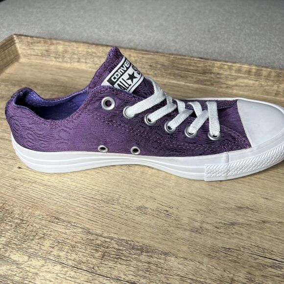 SINGLE SHOE Converse Purple Jacquard Shoe LEFT FOOT Womens Size 7 Amputee - Picture 4 of 11
